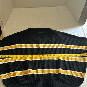 Ambiance Black and Yellow Ribbed Knit Cardigan